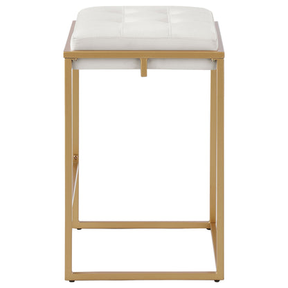 Coaster Nadia Square Padded Seat Bar Stool (Set of 2) Beige and Gold Counter Height