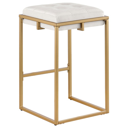 Coaster Nadia Square Padded Seat Bar Stool (Set of 2) Beige and Gold Counter Height