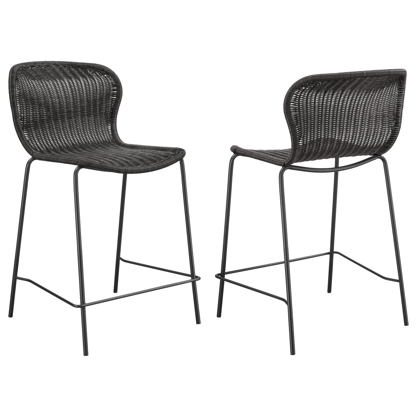 Coaster Mckinley Upholstered Bar Stools with Footrest (Set of 2) Brown and Sandy Black Counter Height