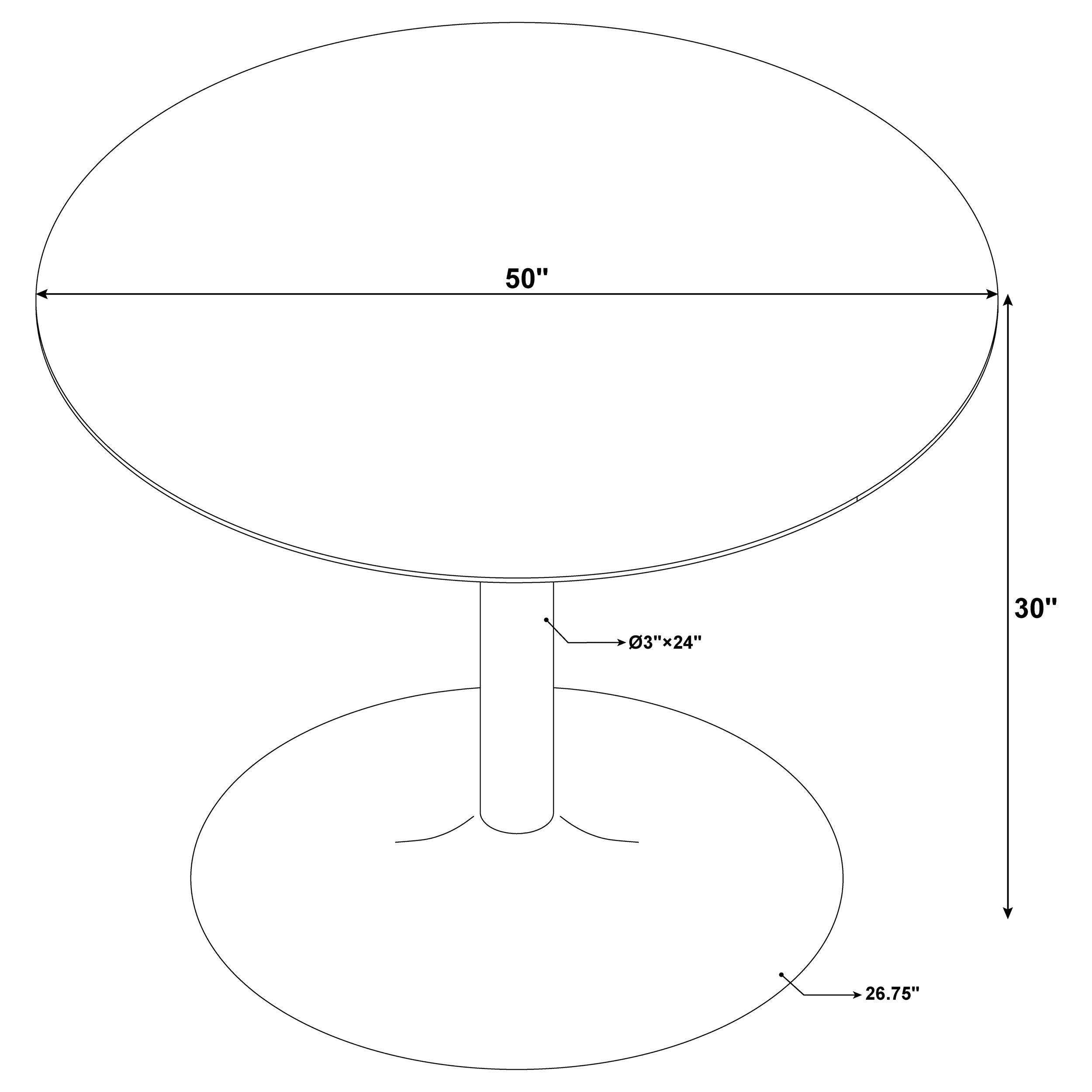 Kella Round Marble Top Dining Table White and Gold