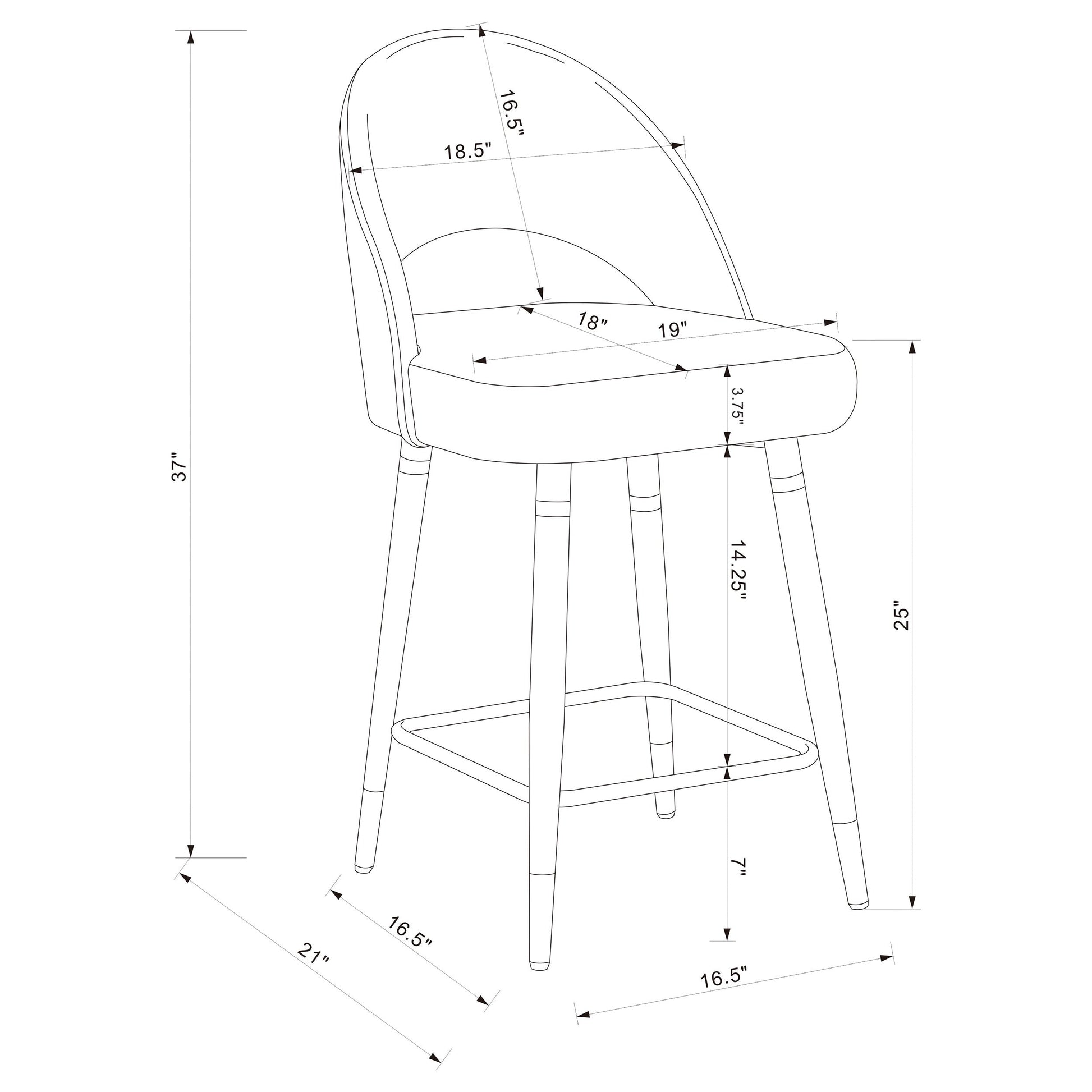 Coaster Lindsey Arched Back Upholstered Counter Height Stools Grey (Set of 2) Default Title