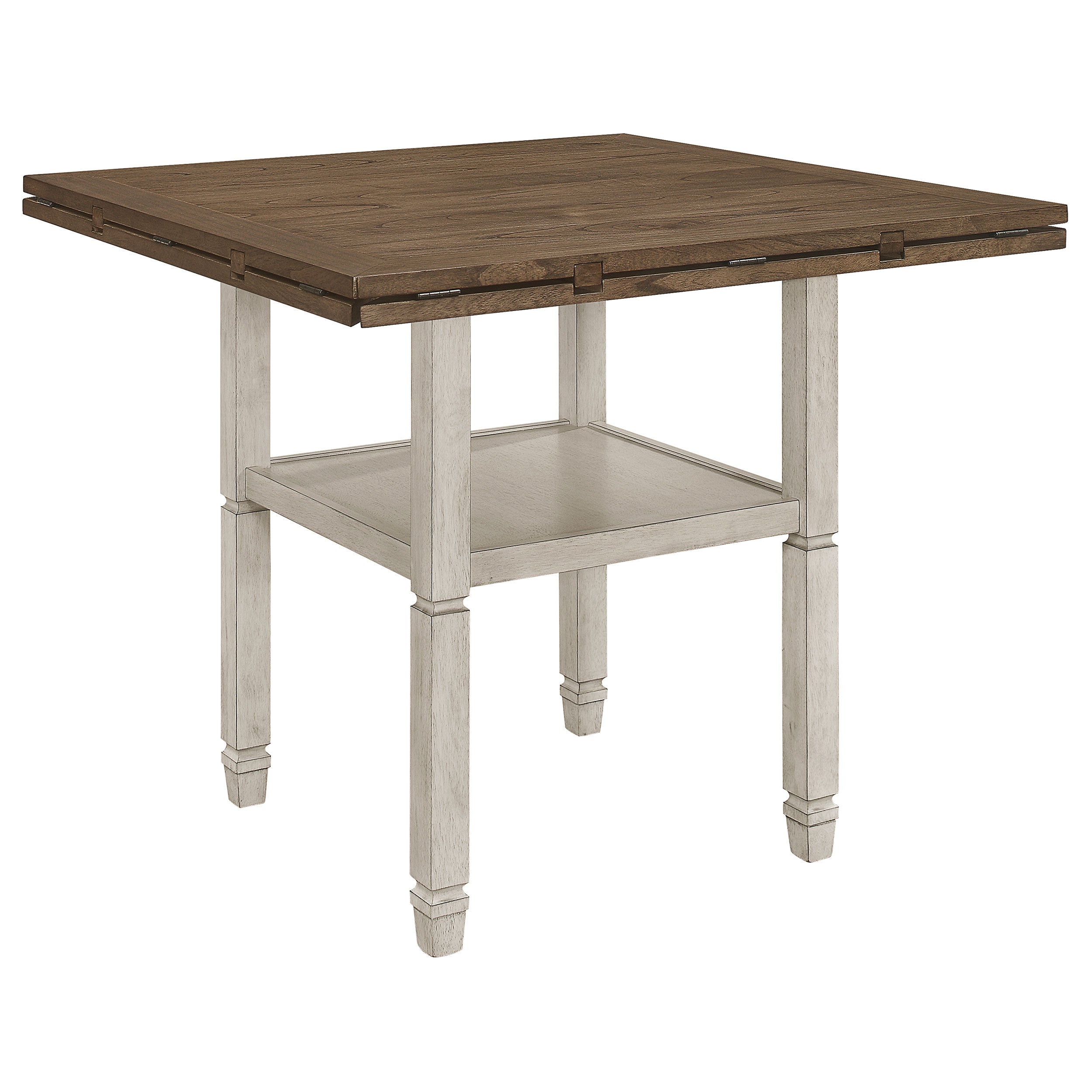 Sarasota  Counter Height Dining Set with Drop Leaf Nutmeg and Rustic Cream