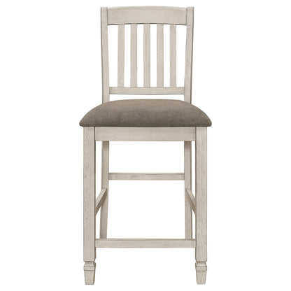 Coaster Sarasota Slat Back Counter Height Chairs Grey and Rustic Cream (Set of 2) Default Title