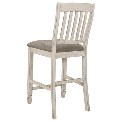 Coaster Sarasota Slat Back Counter Height Chairs Grey and Rustic Cream (Set of 2) Default Title