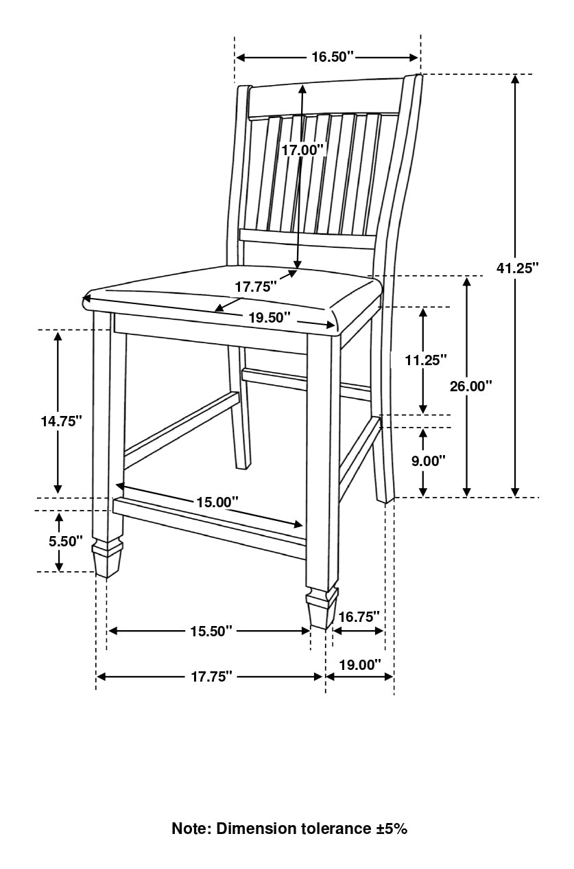 Coaster Sarasota Slat Back Counter Height Chairs Grey and Rustic Cream (Set of 2) Default Title