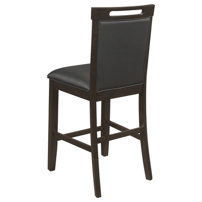 Coaster Prentiss Upholstered Counter Height Chair (Set of 2) Black and Cappuccino Default Title