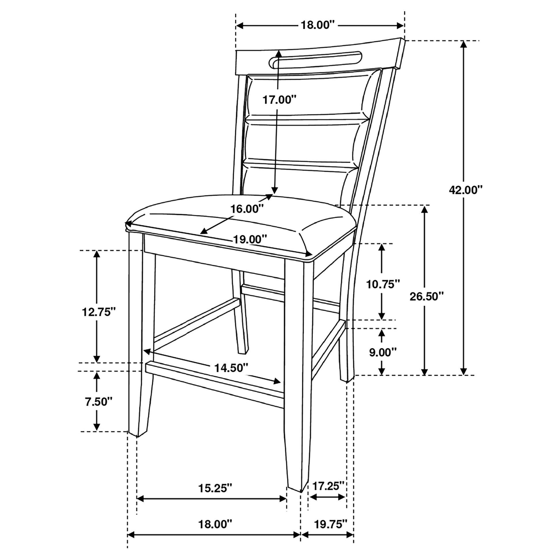 Coaster Prentiss Upholstered Counter Height Chair (Set of 2) Black and Cappuccino Default Title