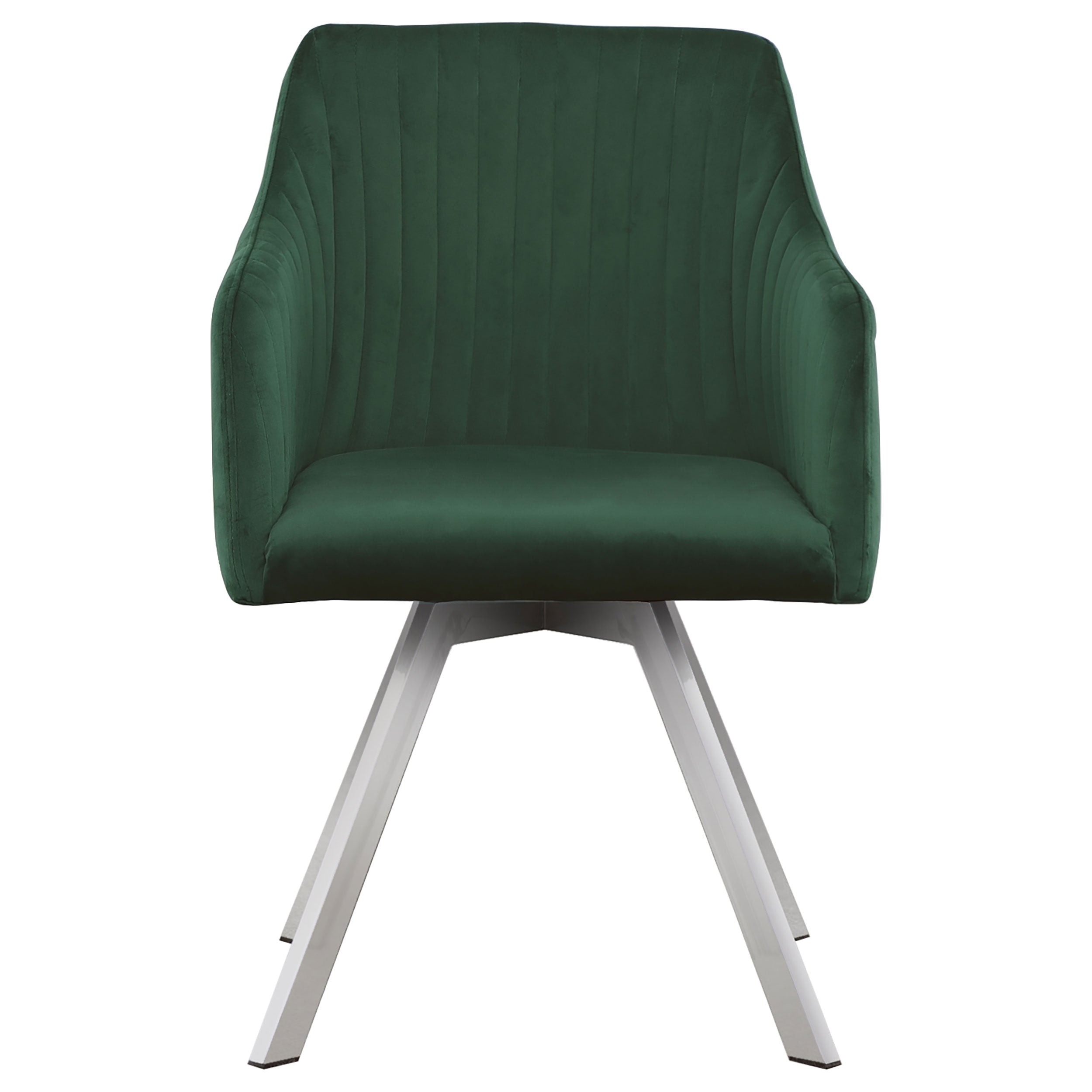 Arika Channeled Back Swivel Dining Chair Green