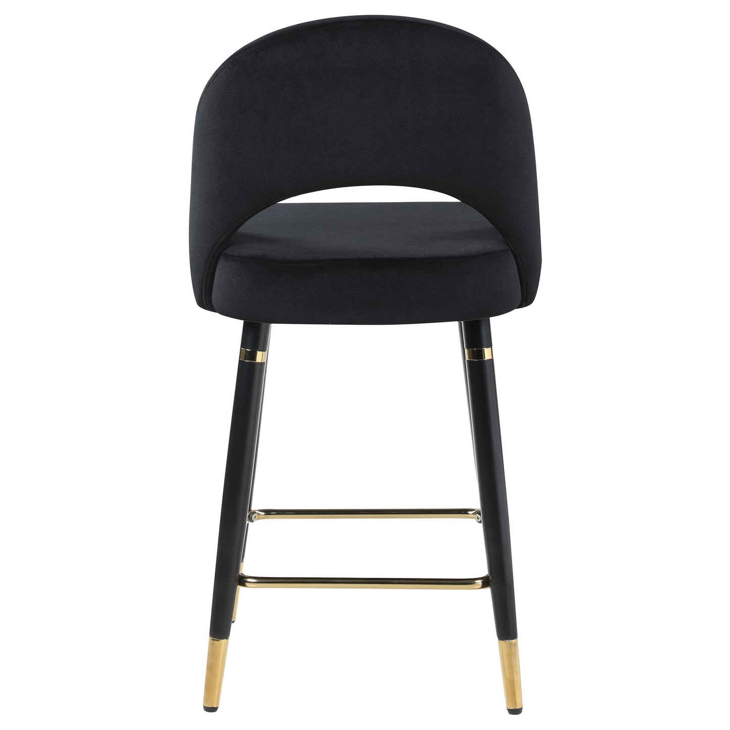 Coaster Lindsey Arched Back Upholstered Counter Height Stools Black (Set of 2) Default Title