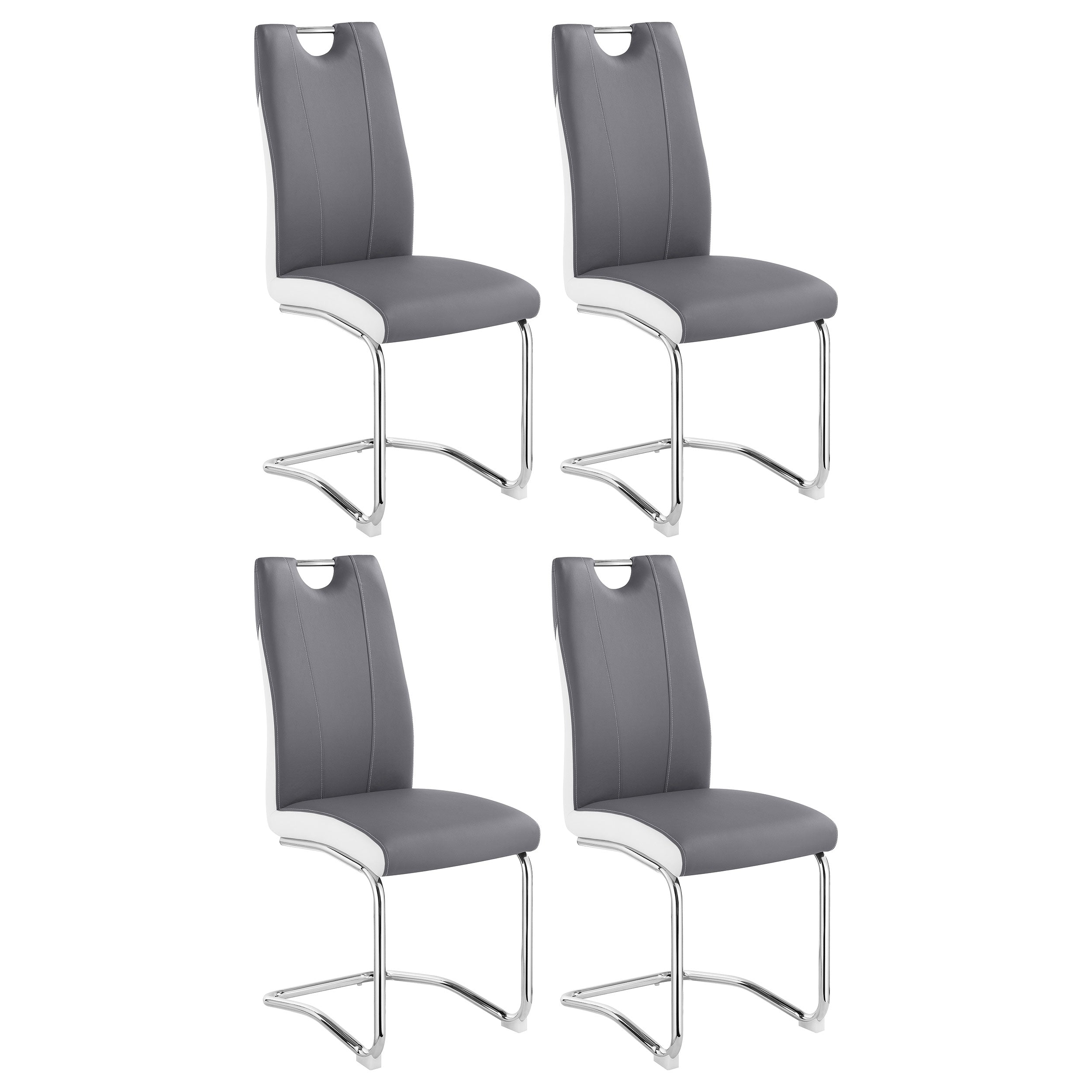 Brooklyn Upholstered Side Chairs with S-frame (Set of 4) Grey and White