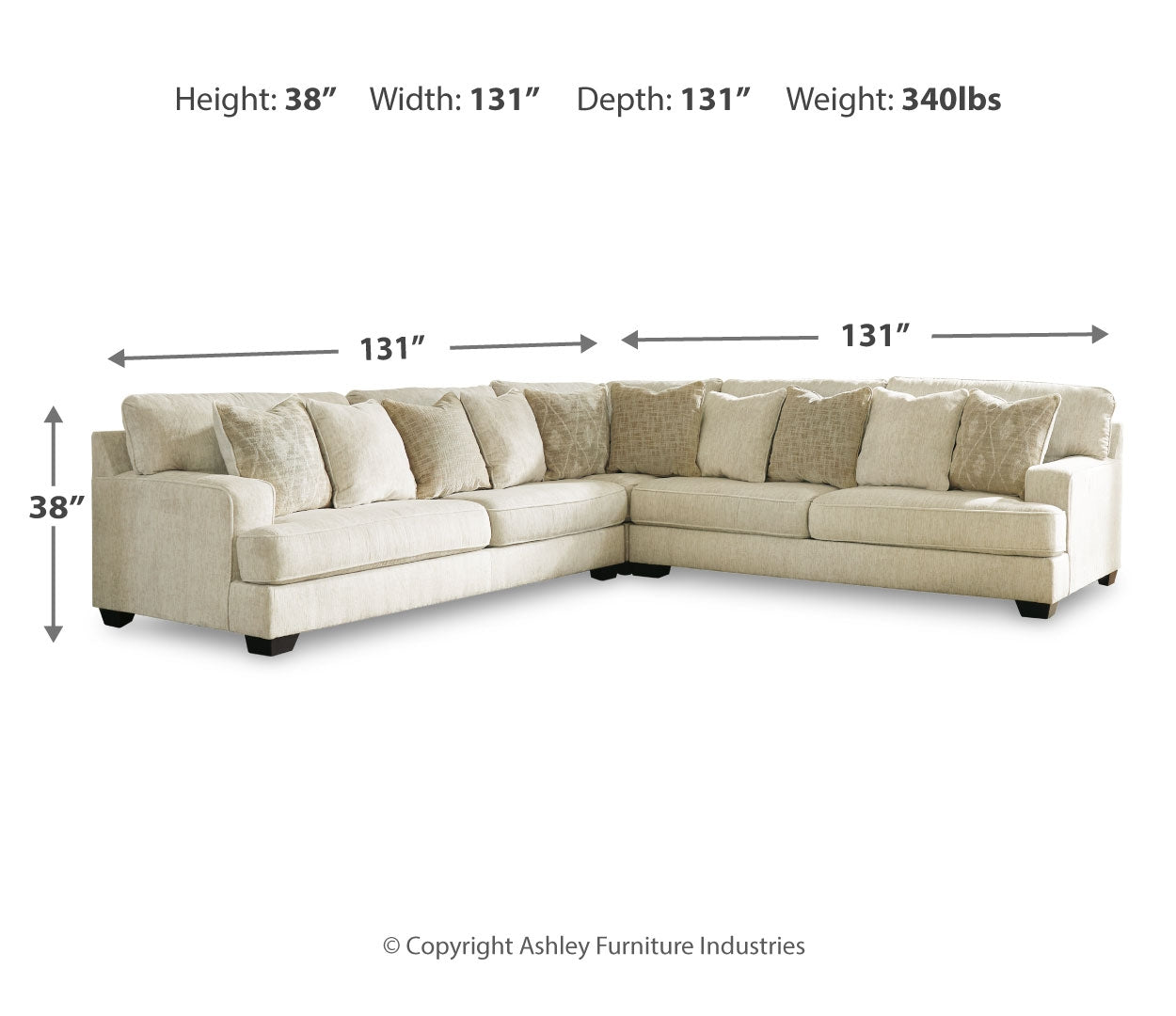 Rawcliffe 4-Piece Sectional with Ottoman