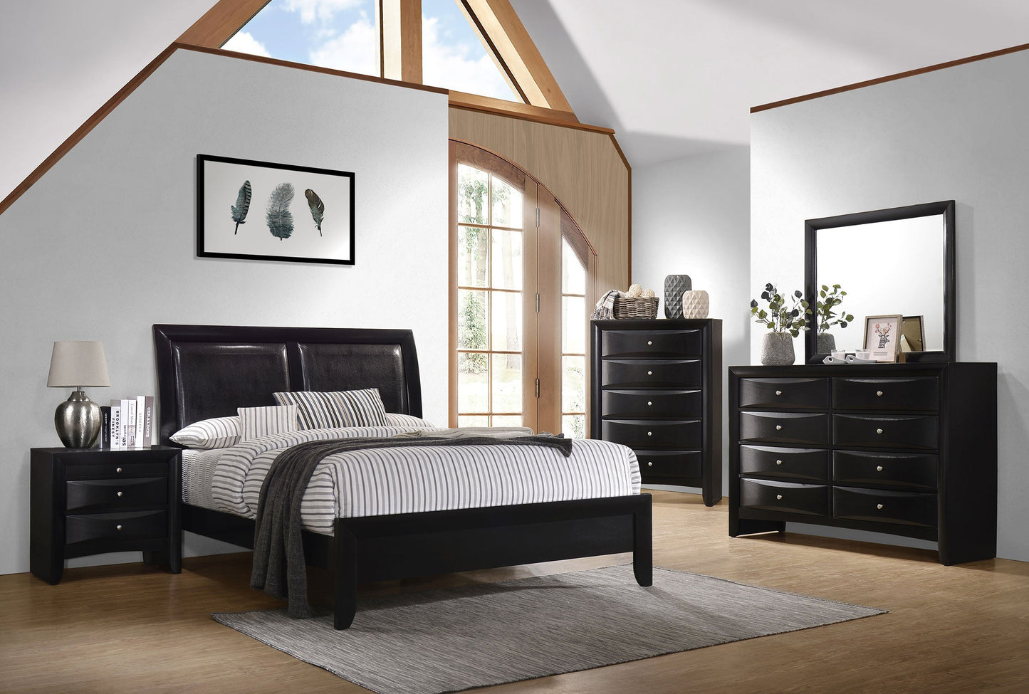 Briana 8-drawer Dresser with Mirror Black