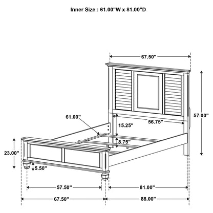 Franco Wood  Panel Bed Burnished Oak