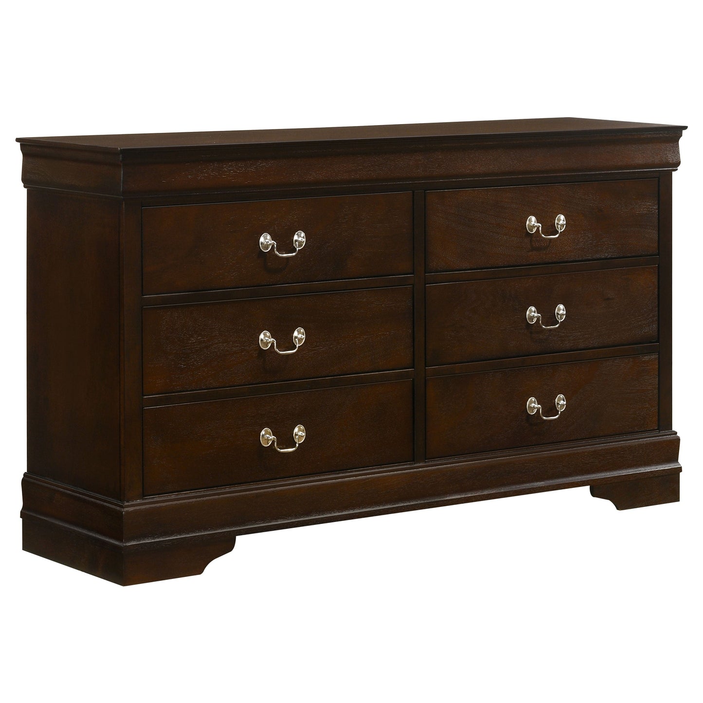 Louis Philippe 6-drawer Dresser with Mirror Cappuccino