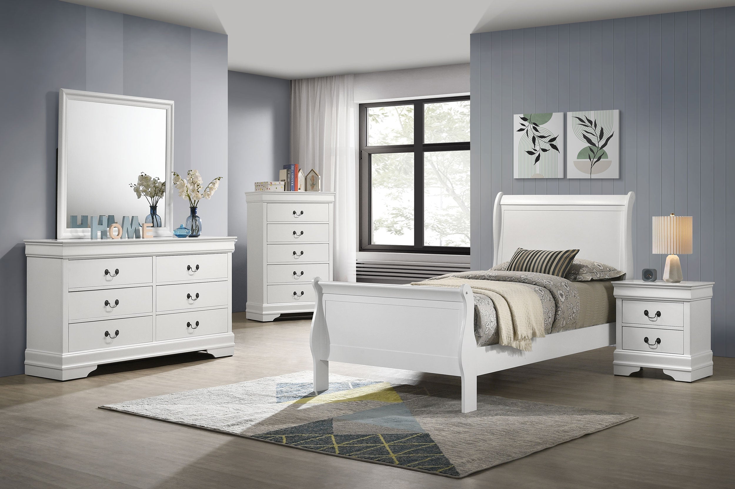 Louis Philippe   Bedroom Set White