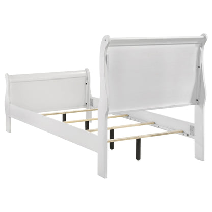 Louis Philippe 47-inch  Sleigh Panel Bed White