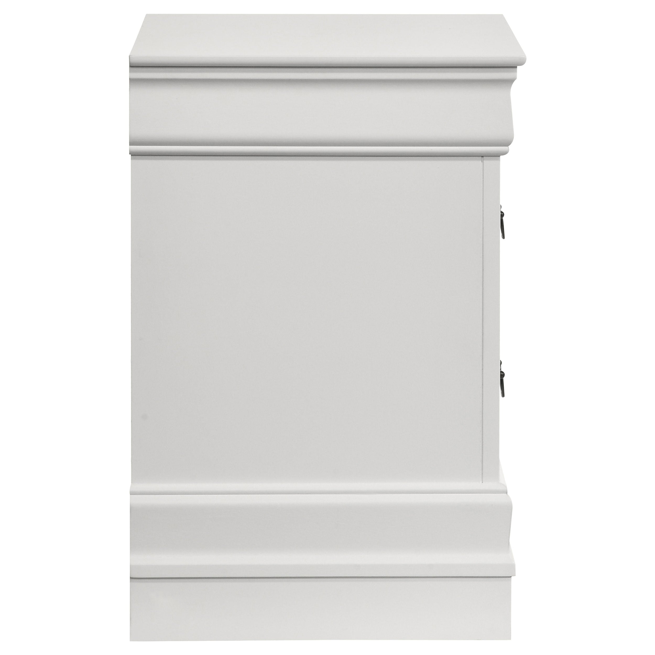 Louis Philippe 2-drawer Nightstand Bedside Table White