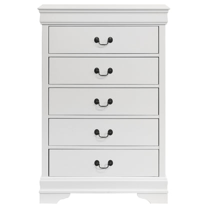 Louis Philippe 5-drawer Bedroom Chest White