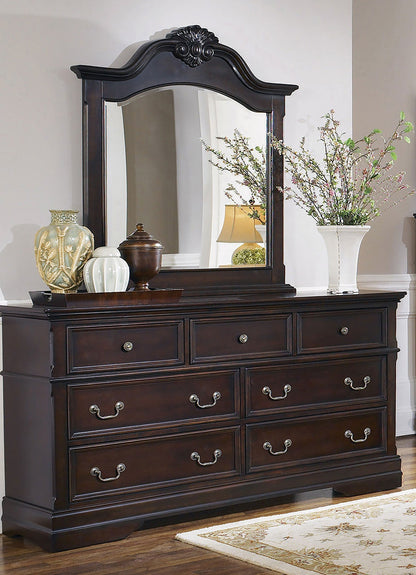 Cambridge 7-drawer Dresser with Mirror Cappuccino