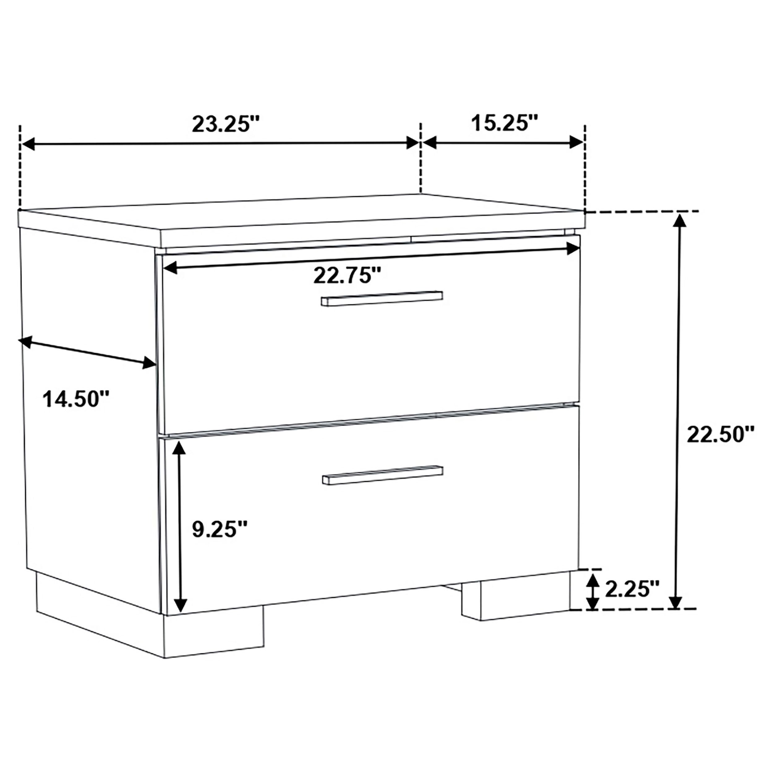 Felicity   Bedroom Set with LED Headboard and Mirror Glossy White