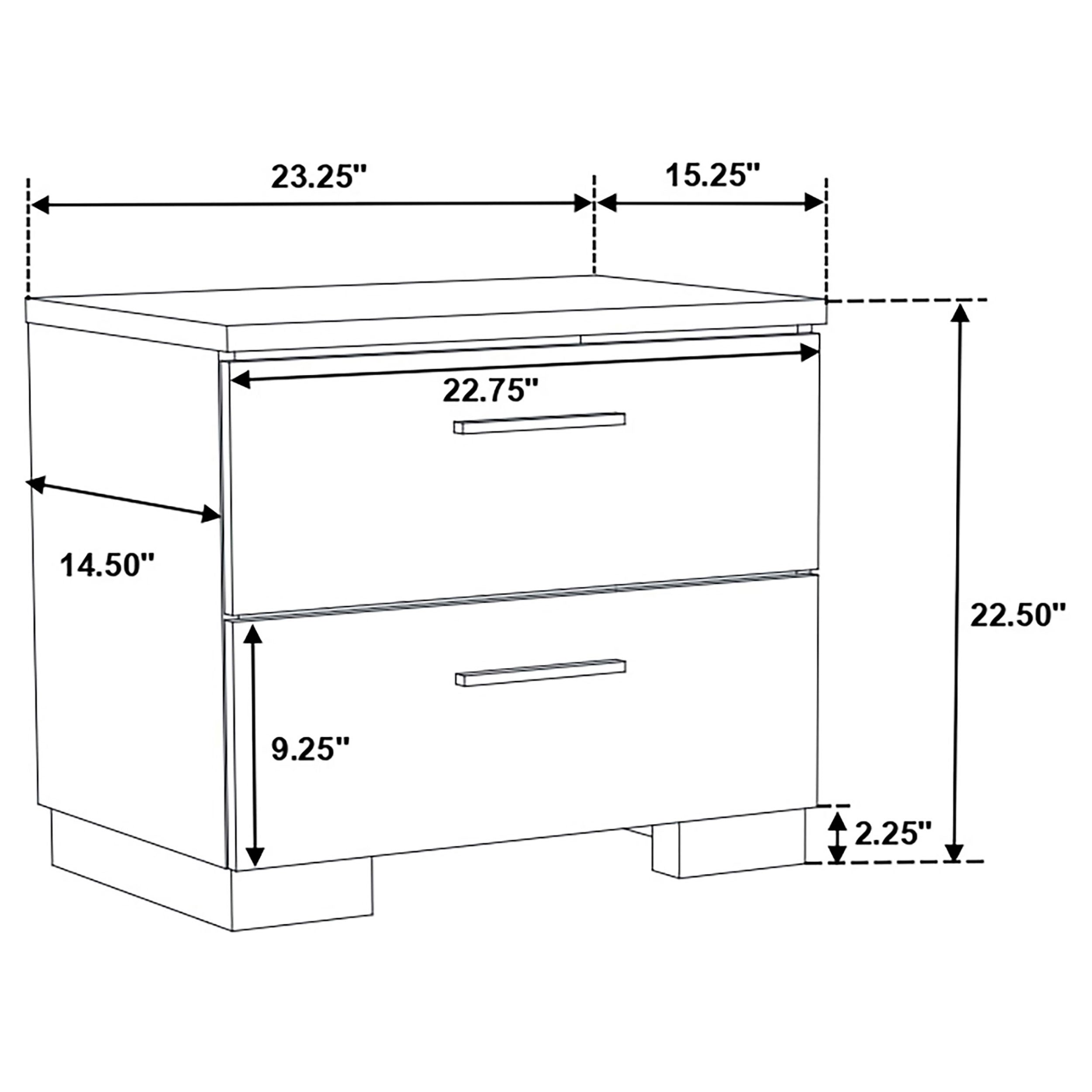 Felicity   Bedroom Set with LED Mirror Glossy White