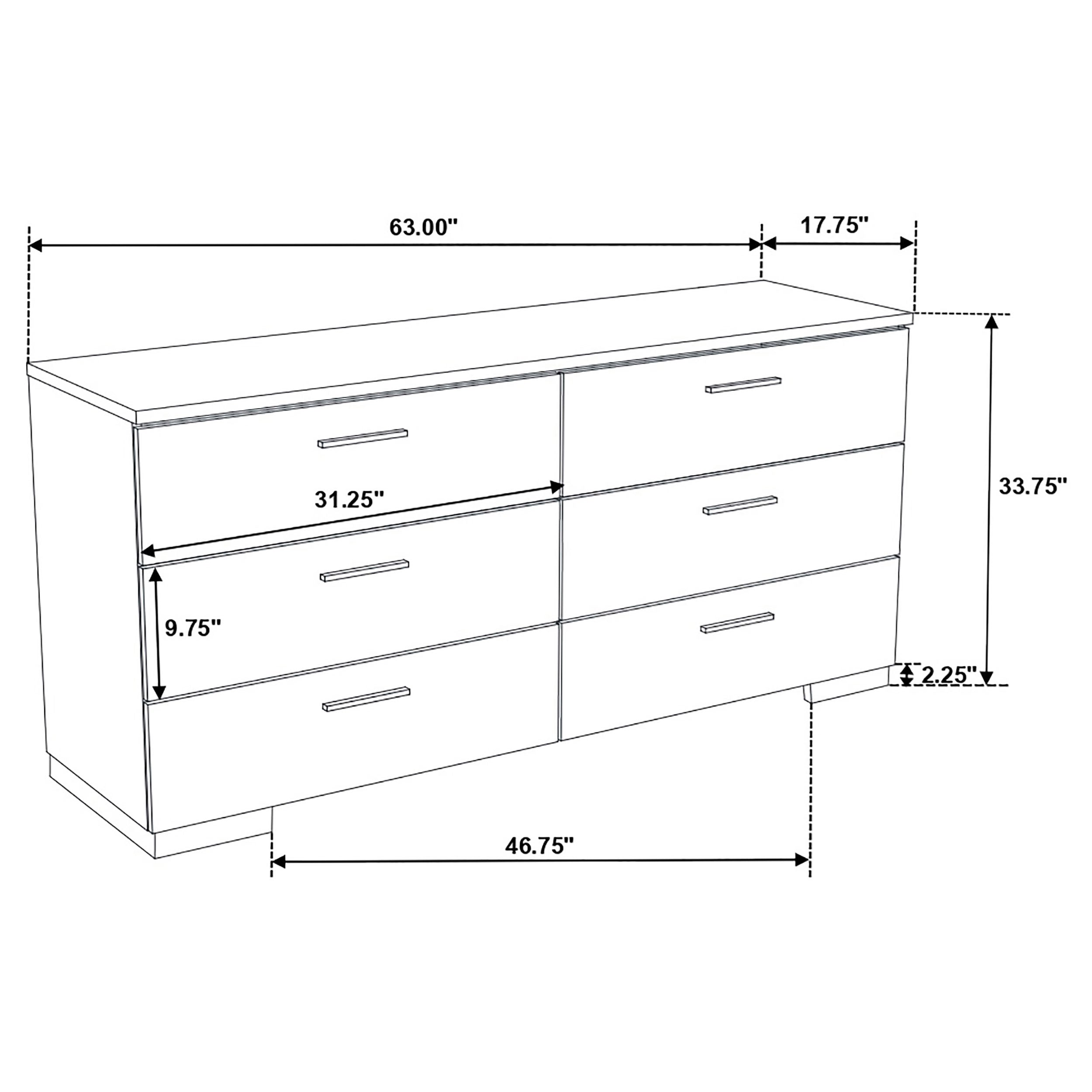 Felicity   Bedroom Set with LED Mirror Glossy White