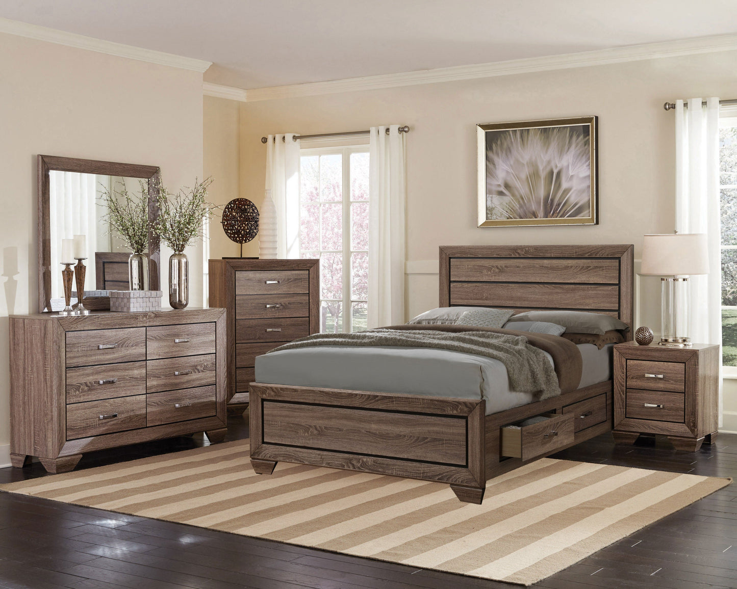 Kauffman  Storage Bed Washed Taupe