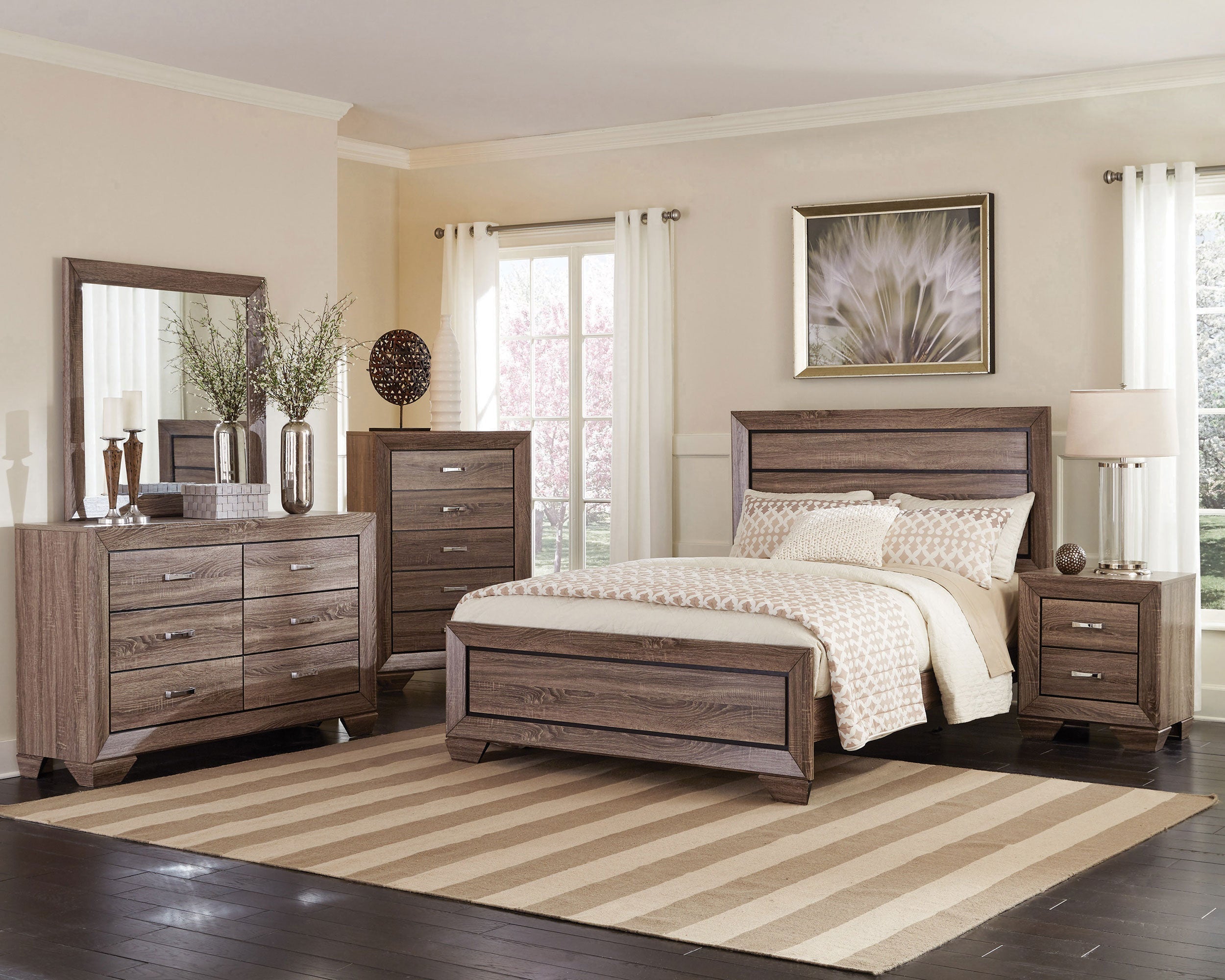 Kauffman Bedroom Set with High Straight Headboard