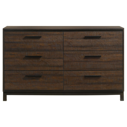 Edmonton 6-drawer Dresser with Mirror Rustic Tobacco