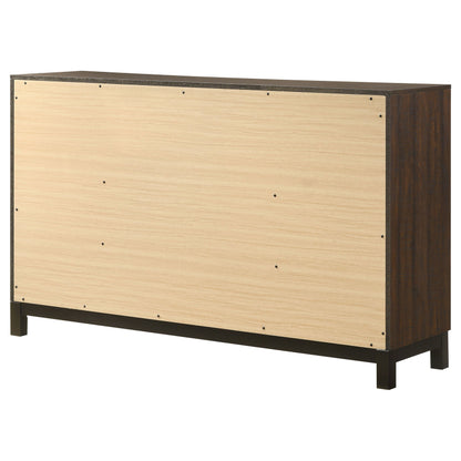 Edmonton 6-drawer Dresser with Mirror Rustic Tobacco