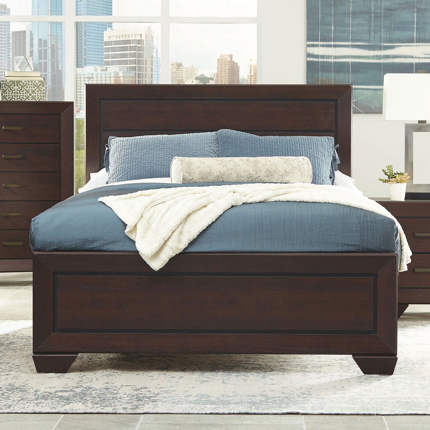 Kauffman  Panel Bed Dark Cocoa