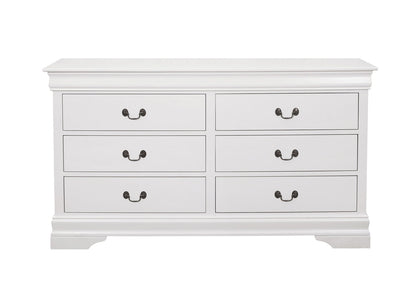 Louis Philippe 6-drawer Dresser White