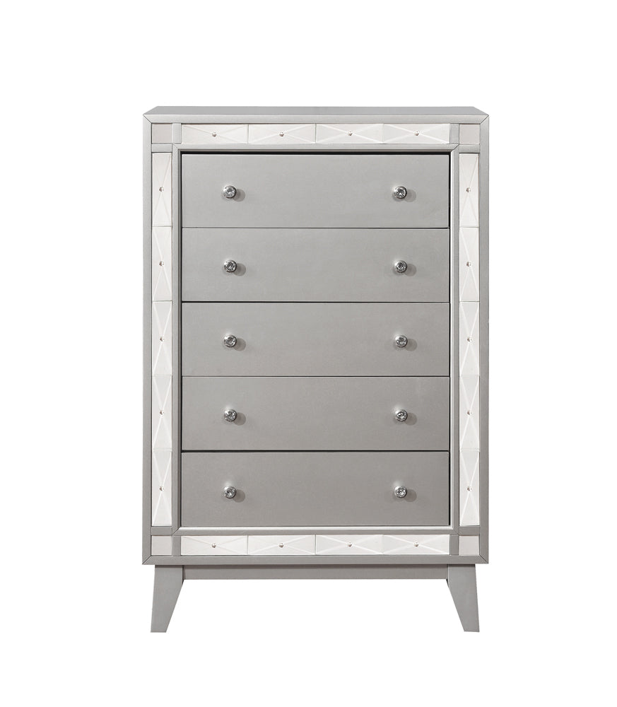 Camille   Bedroom Set Grey and Metallic Mercury