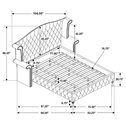 Deanna  Tufted Upholstered Bed Grey