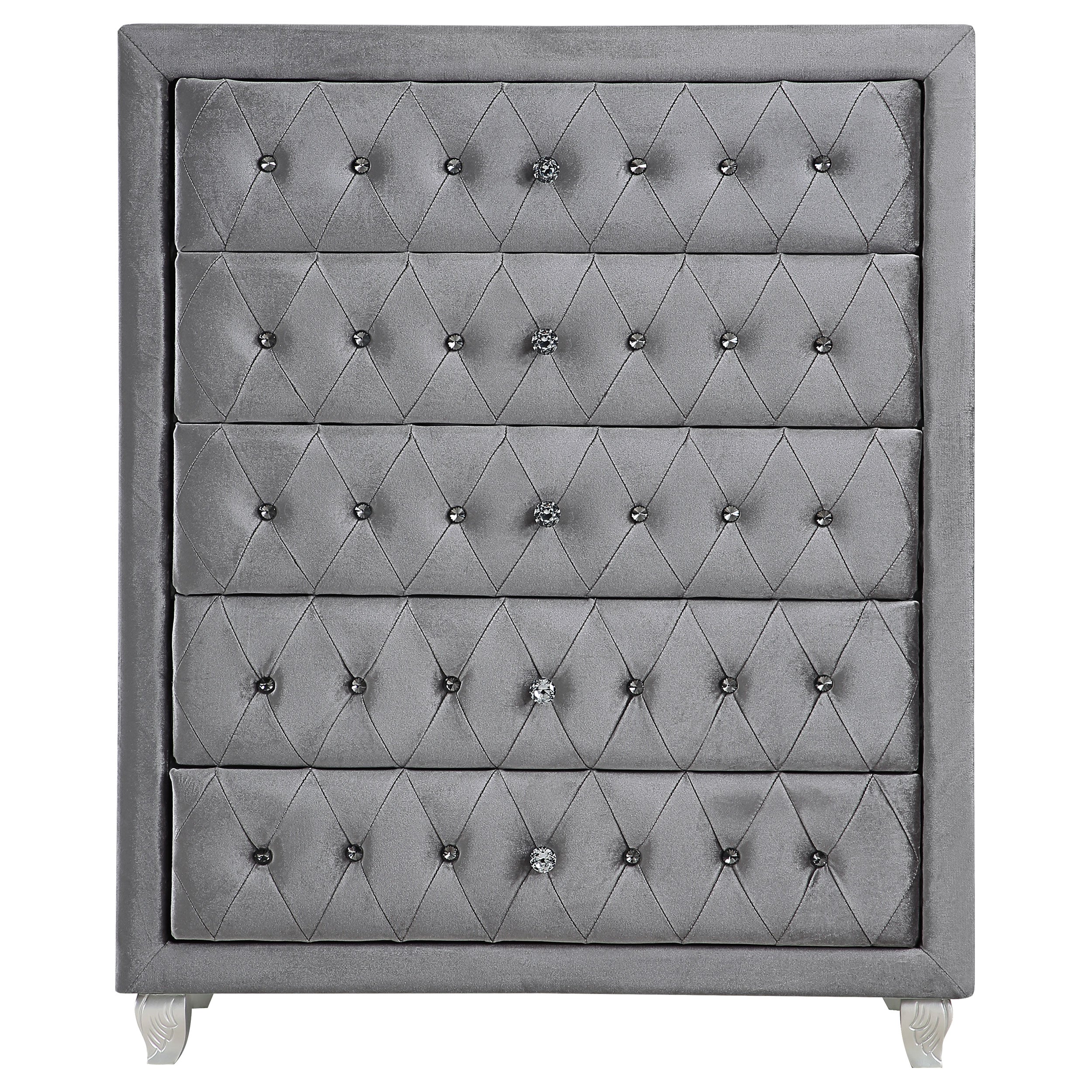 Deanna Upholstered Tufted Bedroom Set Grey