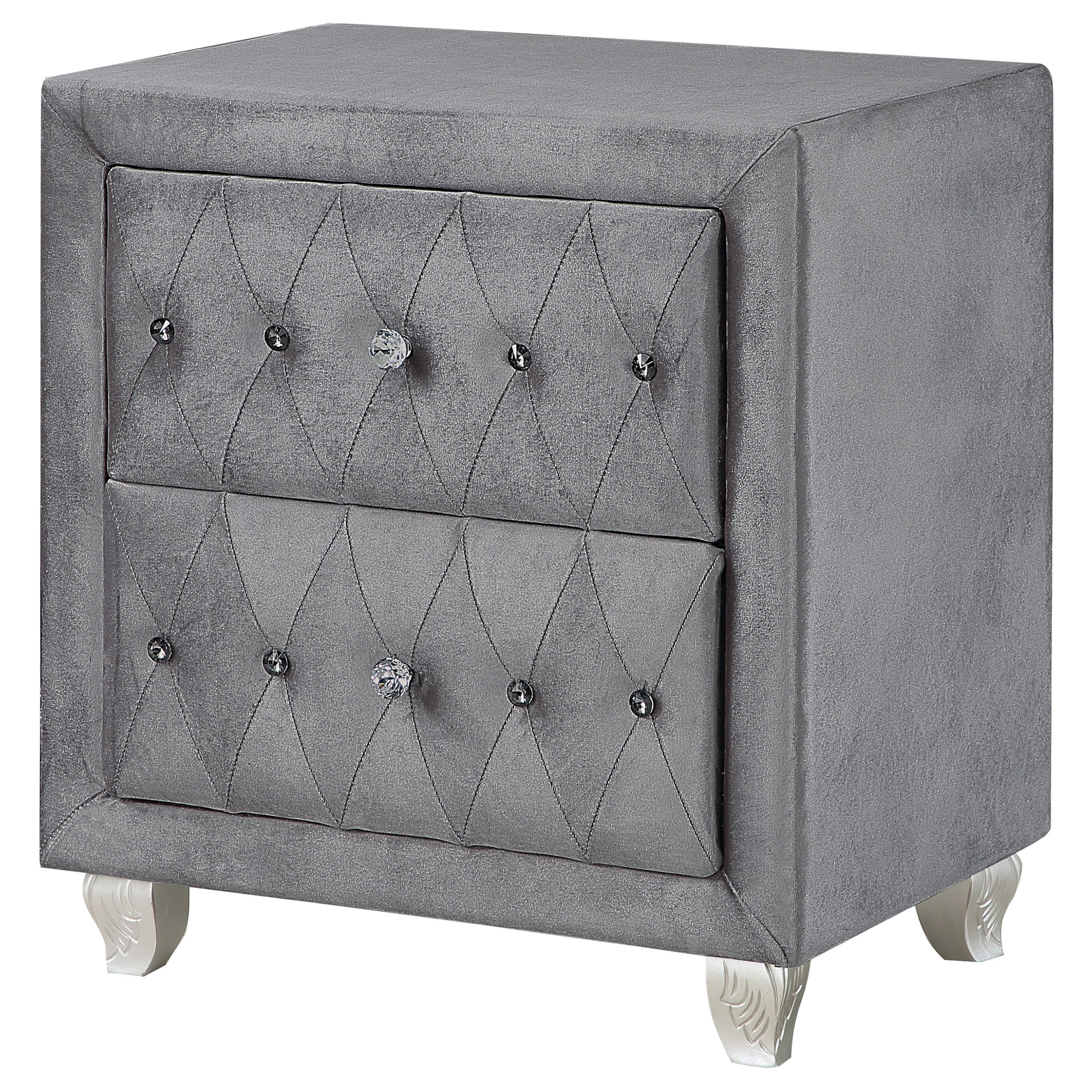 Deanna 2-drawer Rectangular Nightstand Grey