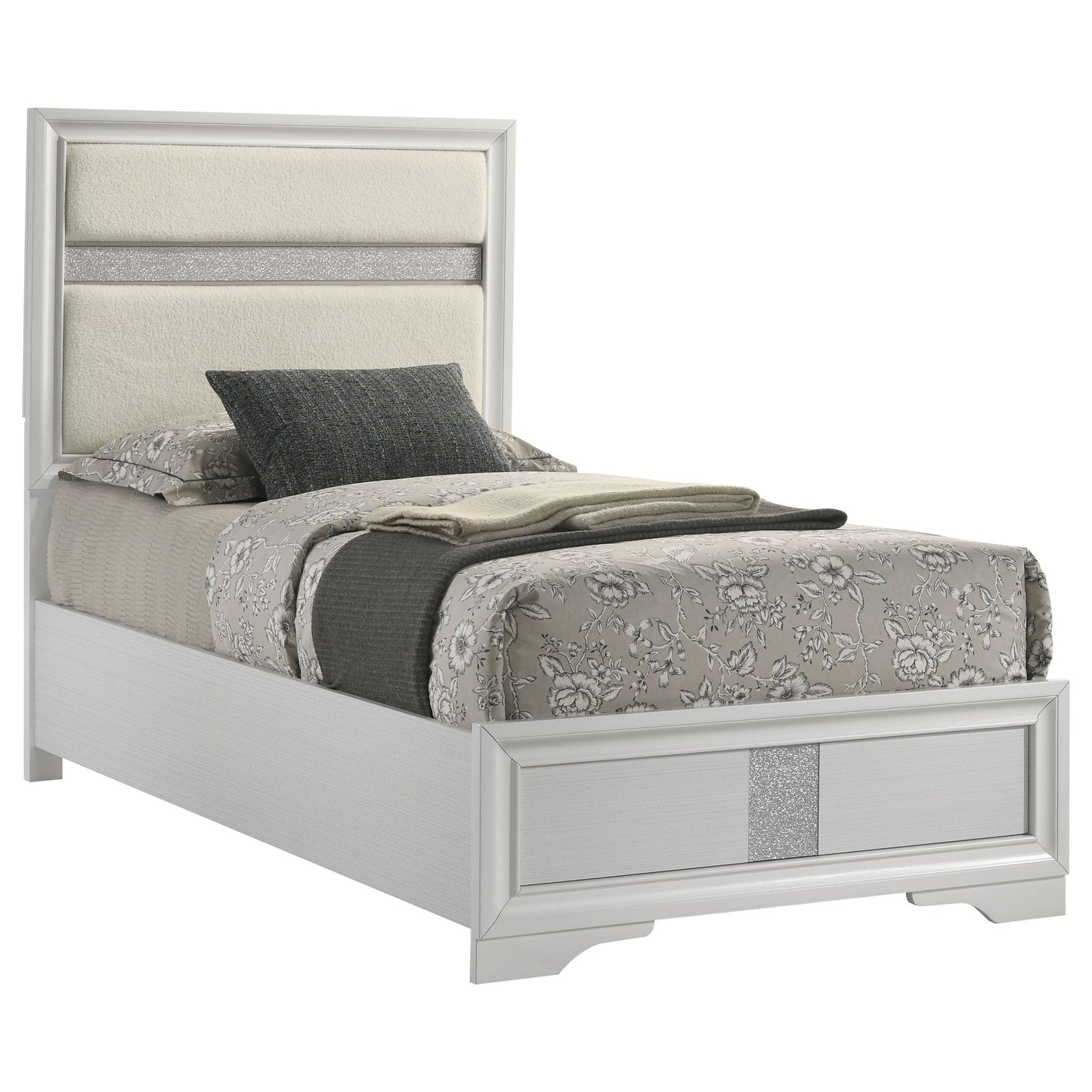 Miranda 55-inch Upholstered  Panel Bed White