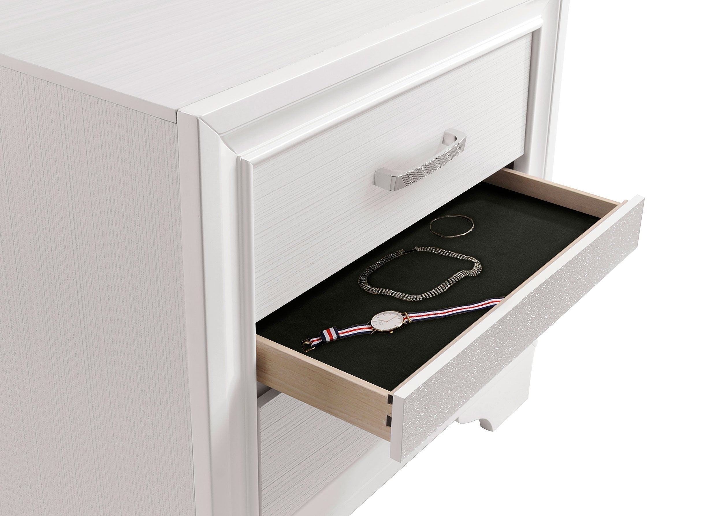 Miranda 2-drawer Nightstand Tray White