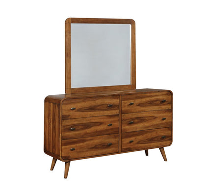 Robyn 6-drawer Dresser with Mirror Dark Walnut