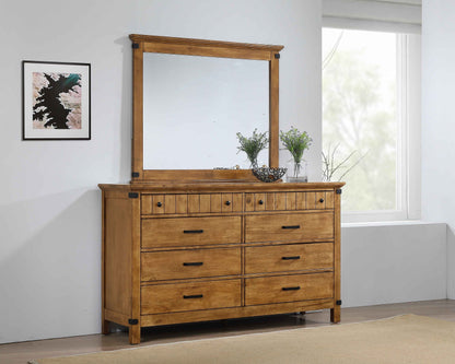 Brenner 8-drawer Dresser with Mirror Rustic Honey