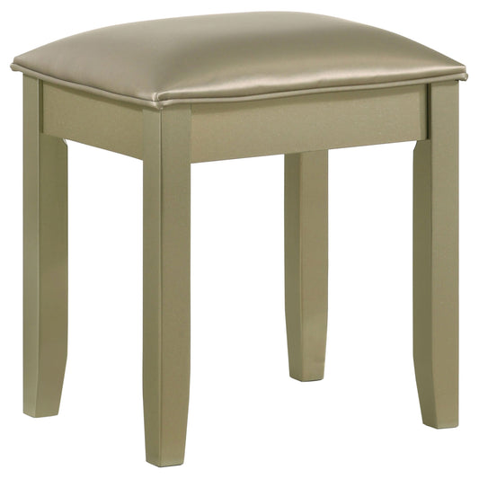 Beaumont Upholstered Vanity Stool Champagne Gold and Champagne