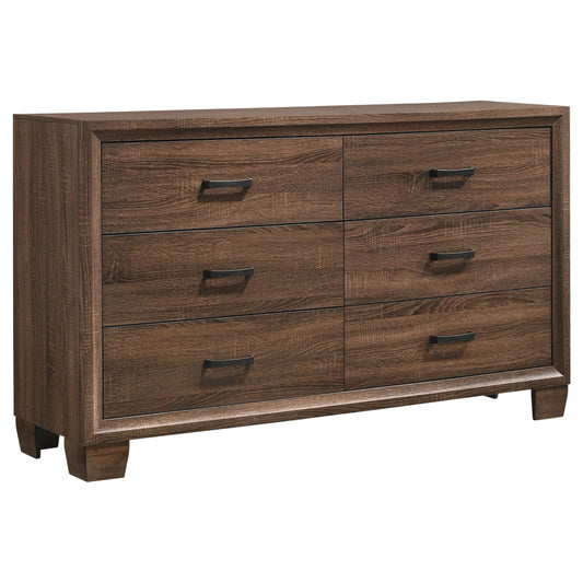 Brandon 6-drawer Dresser Medium Warm Brown