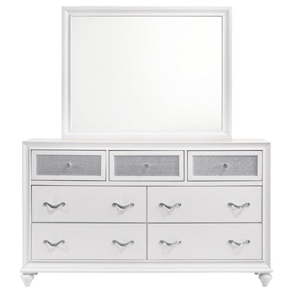 Barzini 7-drawer Dresser with Mirror White