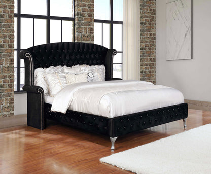 Deanna  Tufted Upholstered Bed Black