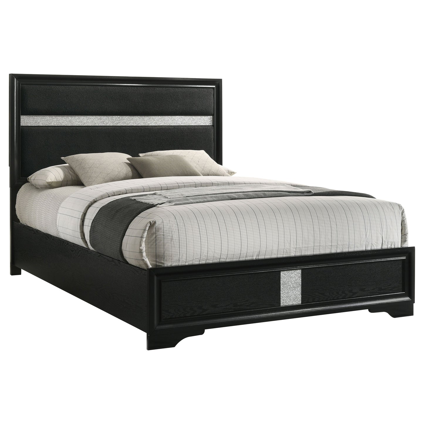 Miranda 55-inch Upholstered  Panel Bed Black