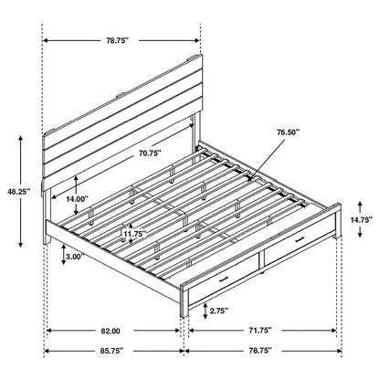 Brantford  Storage Bed Barrel Oak