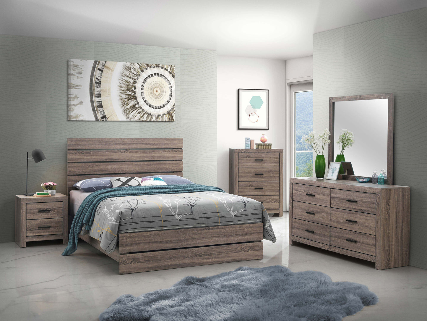 Brantford  Panel Bed Barrel Oak