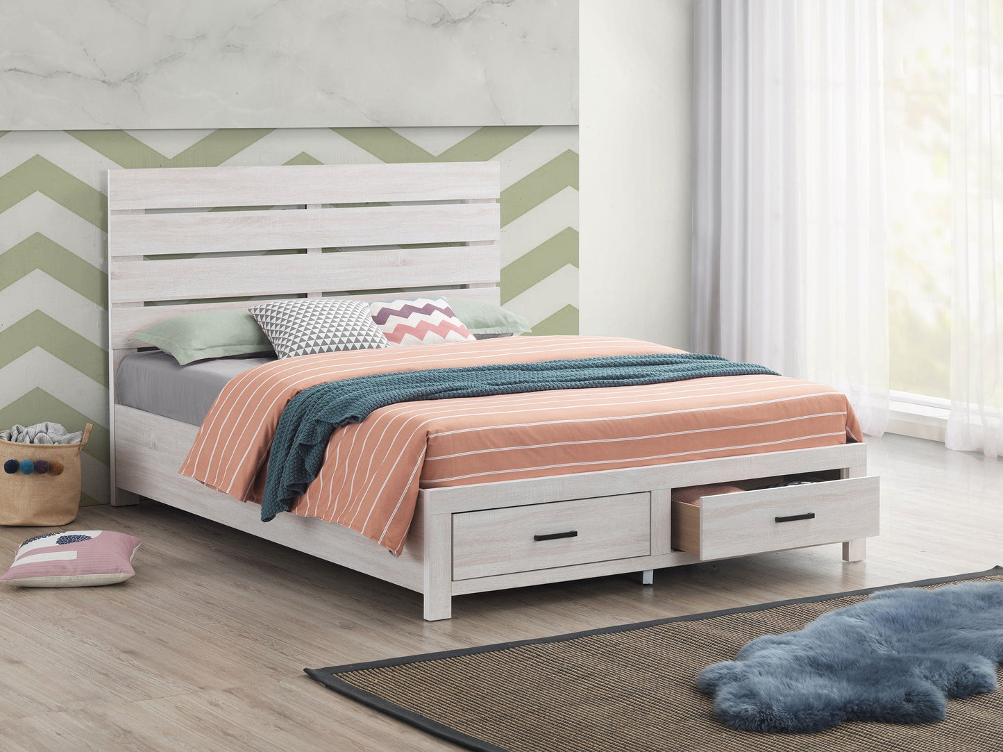 Brantford  Storage Bed Coastal White