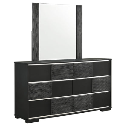 Blacktoft 6-drawer Dresser with Mirror Black