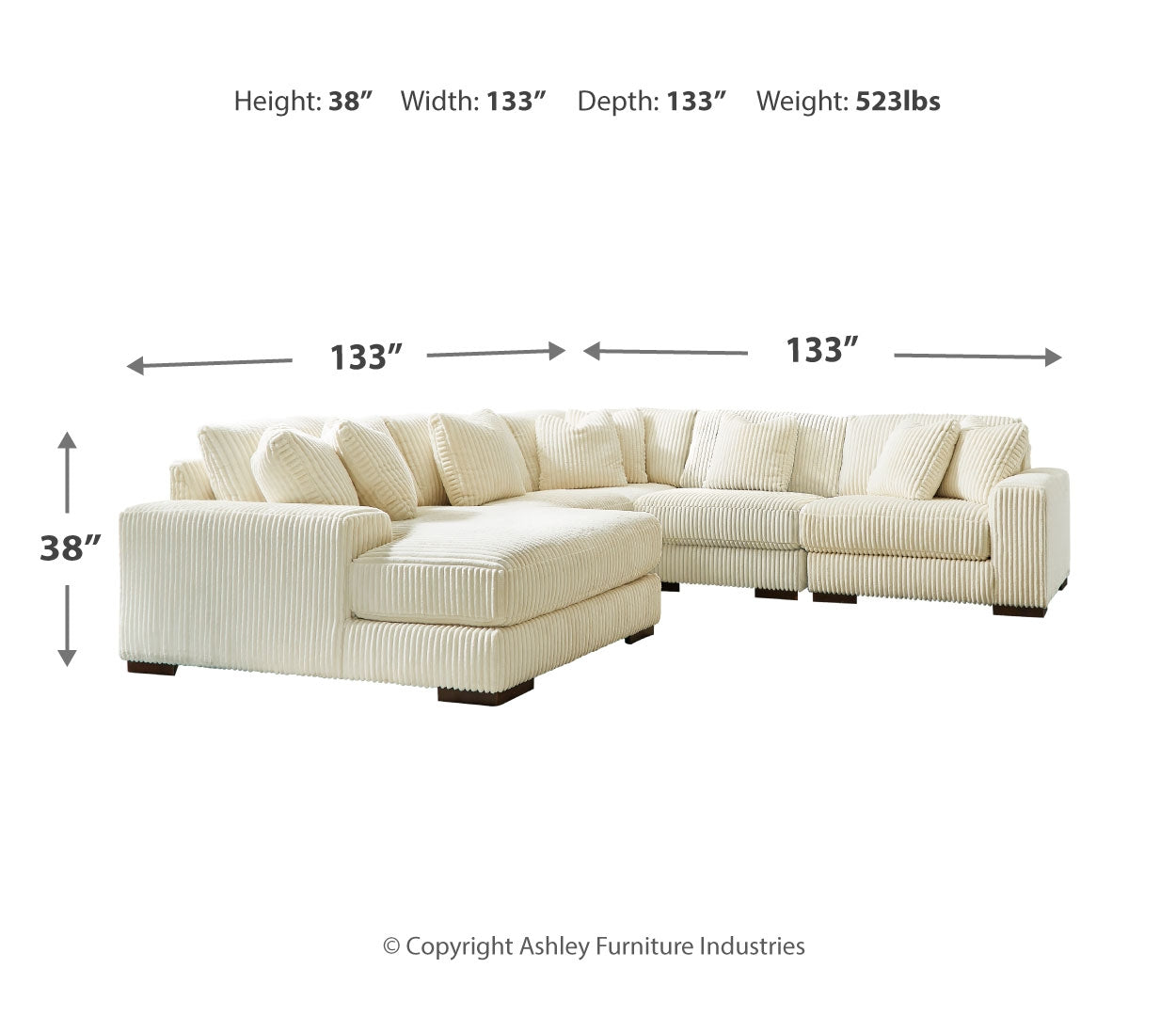 Lindyn 5-Piece Sectional with Ottoman